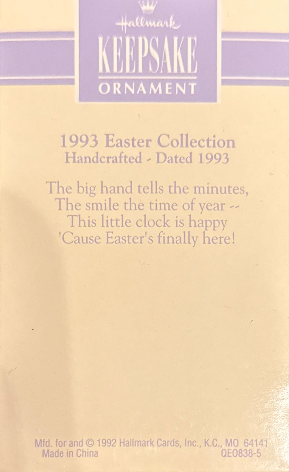 Easter Collection Time For Easter - Easter (Easter) ornament collectible [Barcode 015012039887] - Main Image 2