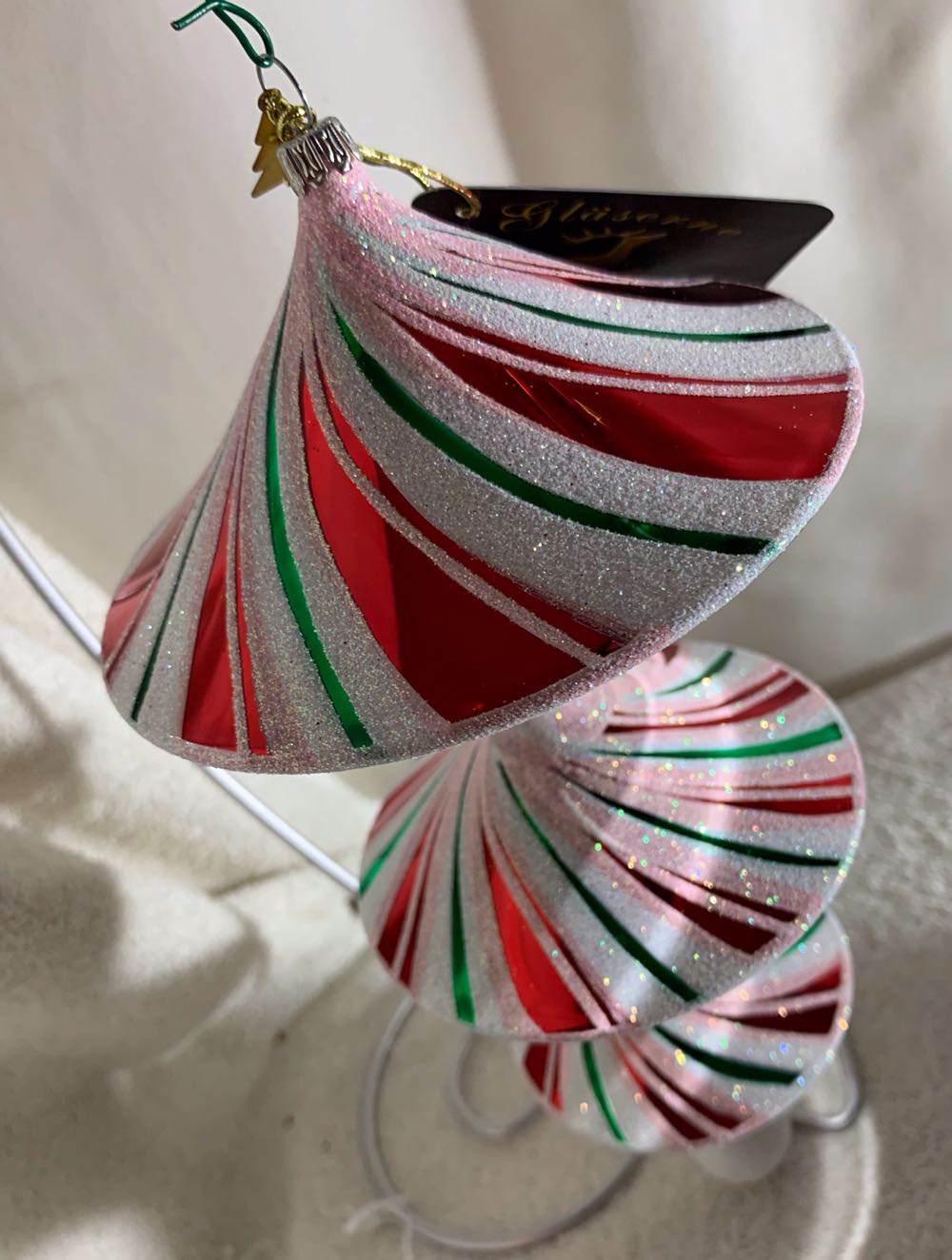 Peppermint Three Tiered Drop  (Christmas Tree Ornament) ornament collectible - Main Image 2