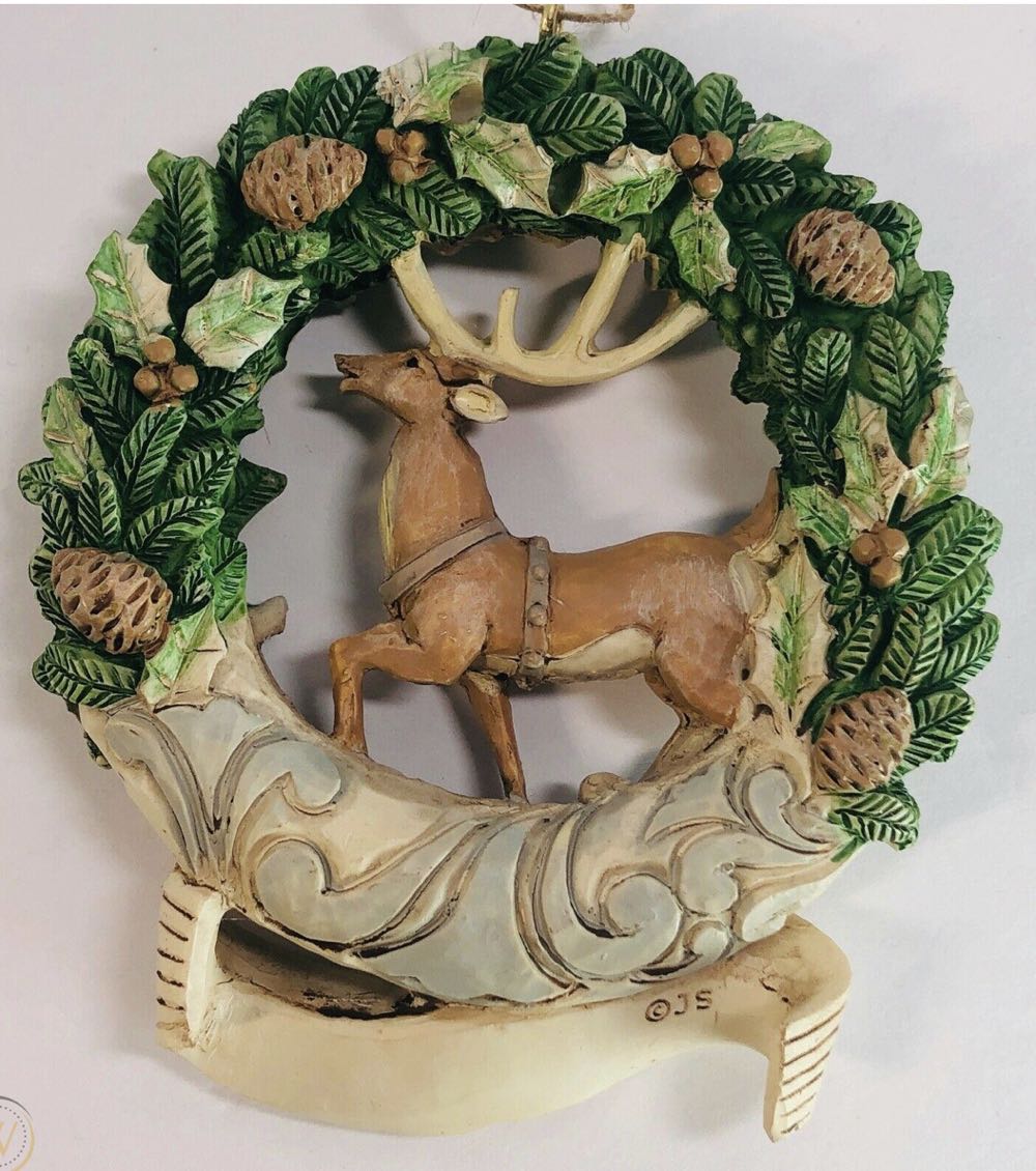 White Woodland Wreath 2019 Dated - White Woodland (White Woodland) ornament collectible - Main Image 2
