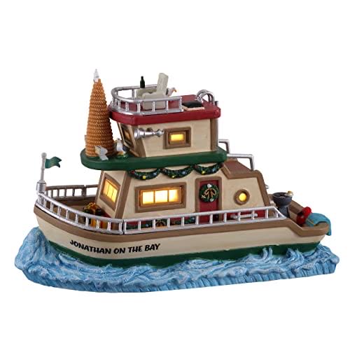 #15754 Jonathans Houseboat On The Bay - Plymouth Corners (Boats) ornament collectible [Barcode 728162157546] - Main Image 1