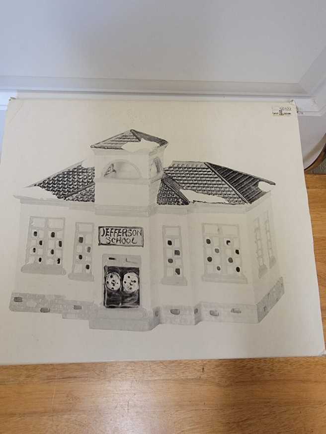 Dept. 56 - Jefferson School Original Snow Village #5082-2 1987   - Original Snow Village - Building (Light Up Village) ornament collectible - Main Image 4