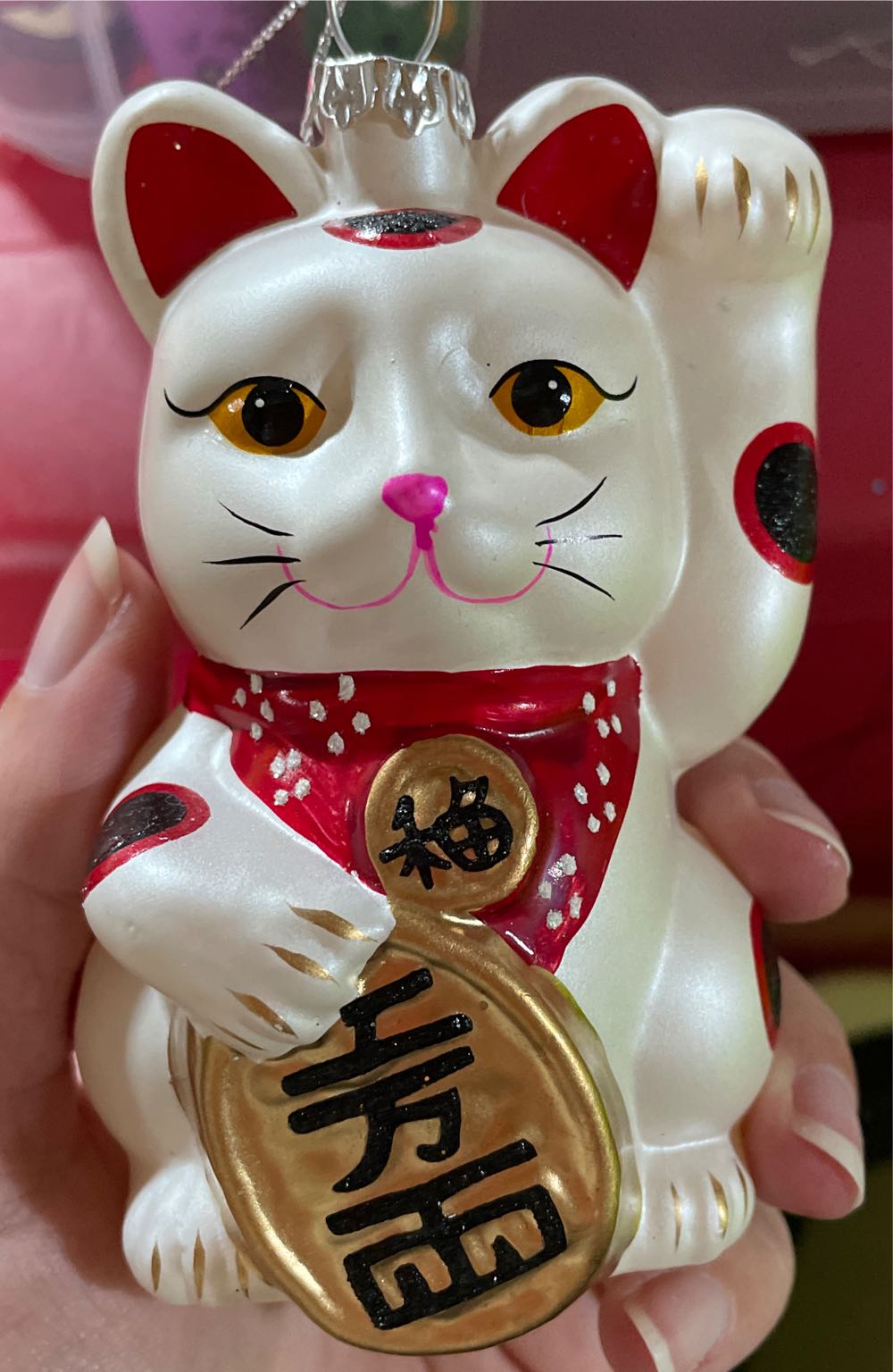 ASIA - Lucky Cat Glass  ornament collectible - Main Image 1