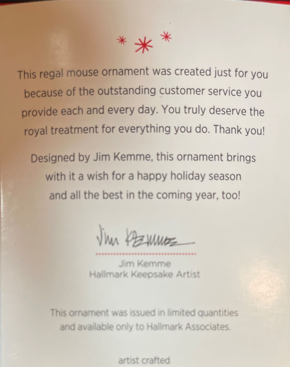 Royal Treatment (Retail Associate Exclusive) - Hallmark Associate Gift (Mouse) ornament collectible - Main Image 3
