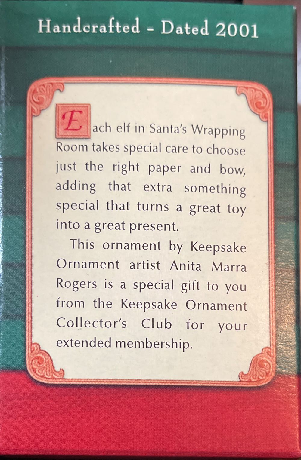 Ready For Delivery Hallmark 2001 - Free For Extended KOC Membership (Elf 1) ornament collectible - Main Image 2