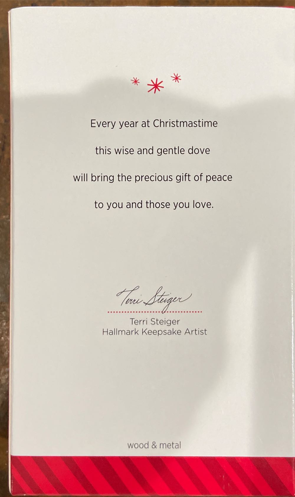 Hallmark Keepsake Ornament On Wings Of Peace  ornament collectible [Barcode 795902434588] - Main Image 3