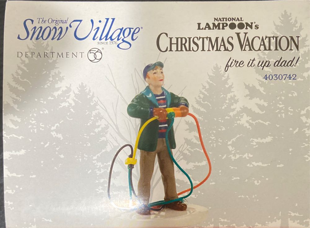 Fire It Up Dad Accessory Figurine Standard Green - National Lampoon’s Christmas Vacation (The Snow Village) ornament collectible [Barcode 045544512763] - Main Image 2