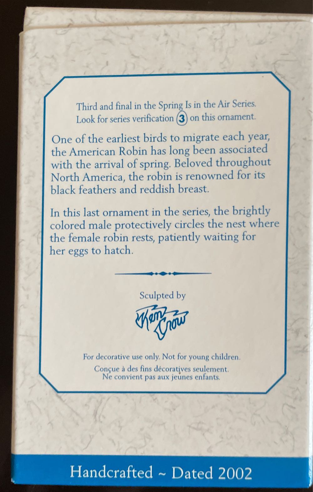 American Robin - Spring Is In The Air (Birds) ornament collectible [Barcode 015012630282] - Main Image 2