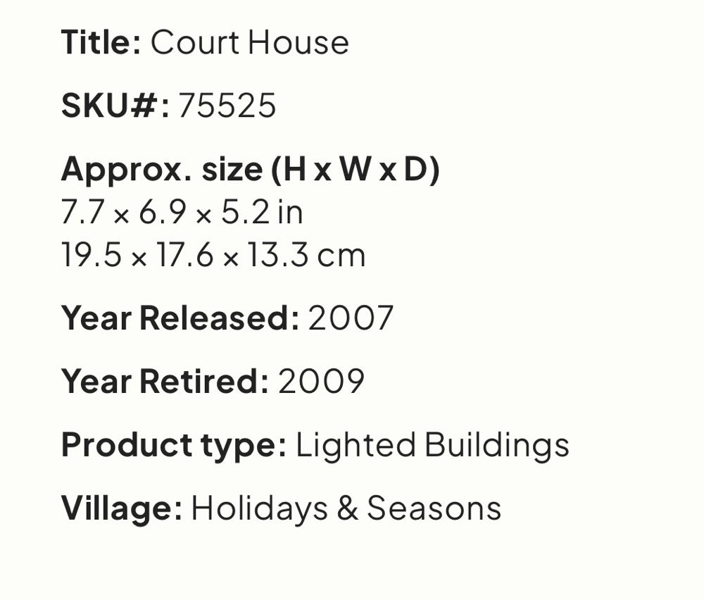 Court House #75525 - Caddington (Lighted Building) ornament collectible [Barcode 728162755254] - Main Image 2