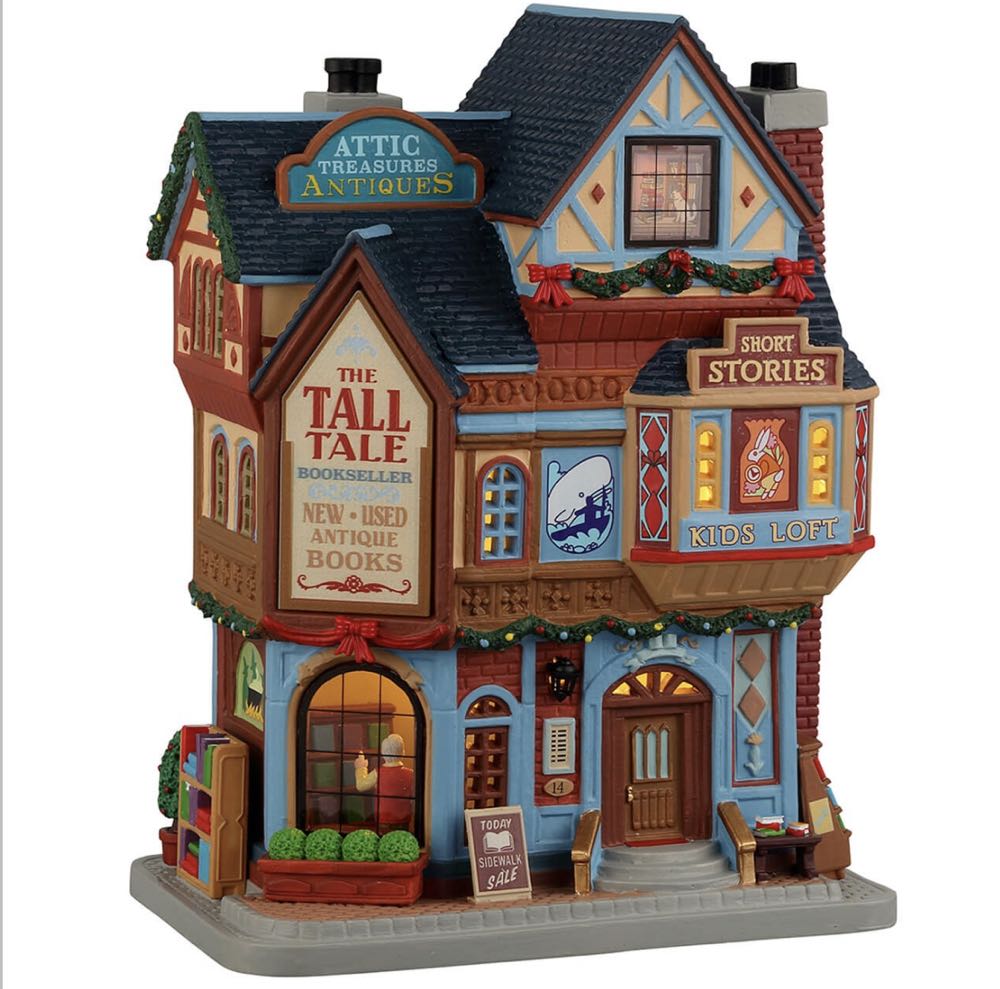 R The Tall Tale Book Shop- 25896  (Lighted Building) ornament collectible [Barcode 728162258960] - Main Image 2
