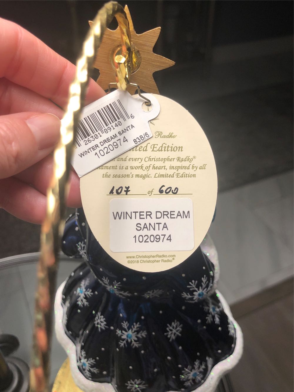 Winter Dream Santa  ornament collectible - Main Image 3