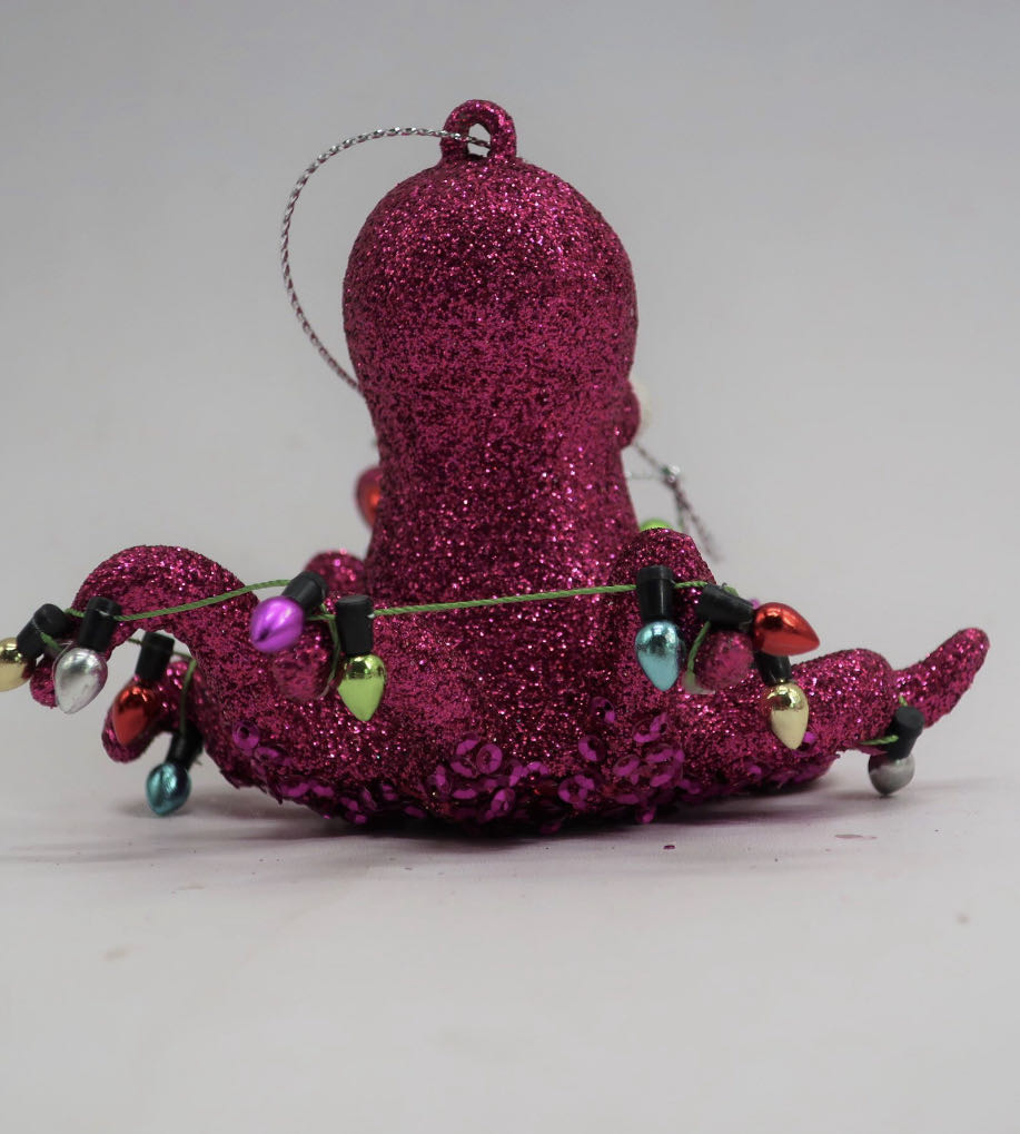 Holiday Time Fuschia Octopus W/ Light Bulb Ornament  (Animals) ornament collectible [Barcode 632971082572] - Main Image 2