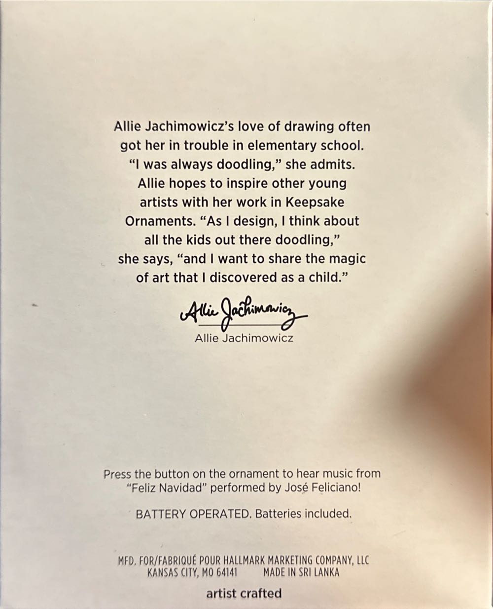 Feliz Navidad - Beverages (Snowman) ornament collectible [Barcode 763795767687] - Main Image 2