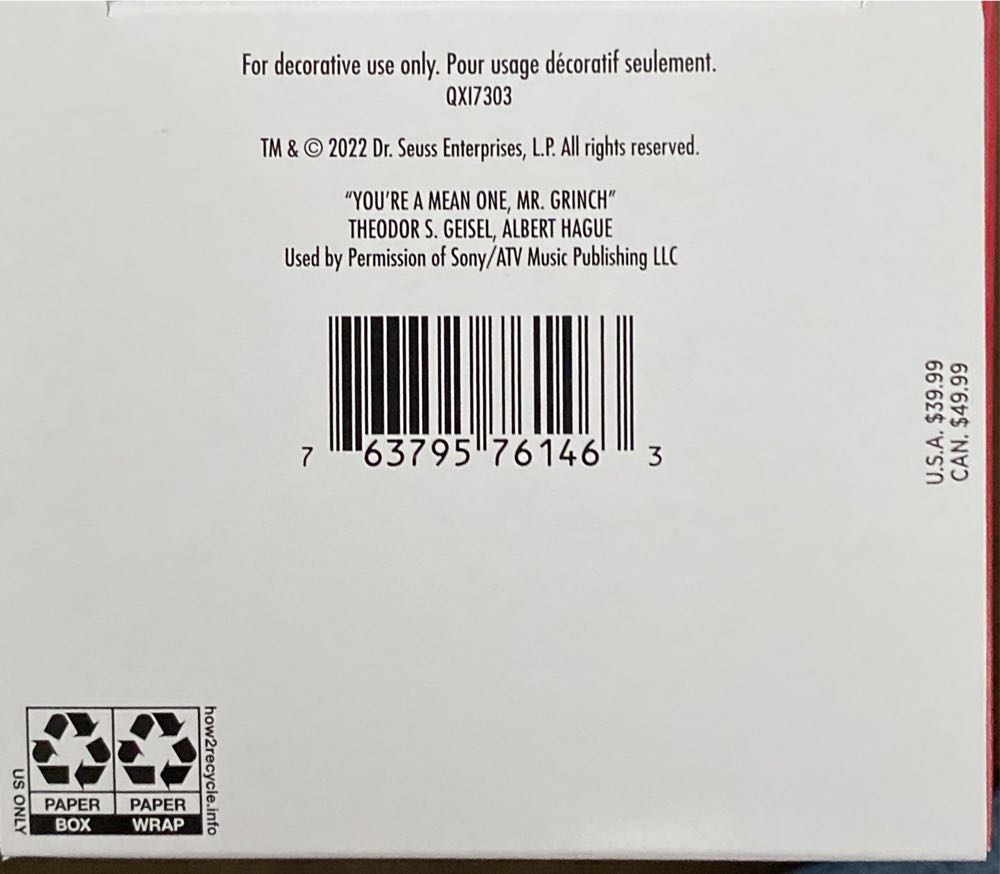 A Very Merry Grinchmas! - Dr. Seuss’s How the Grinch Stole Christmas! (Cartoon Characters) ornament collectible [Barcode 763795761463] - Main Image 4