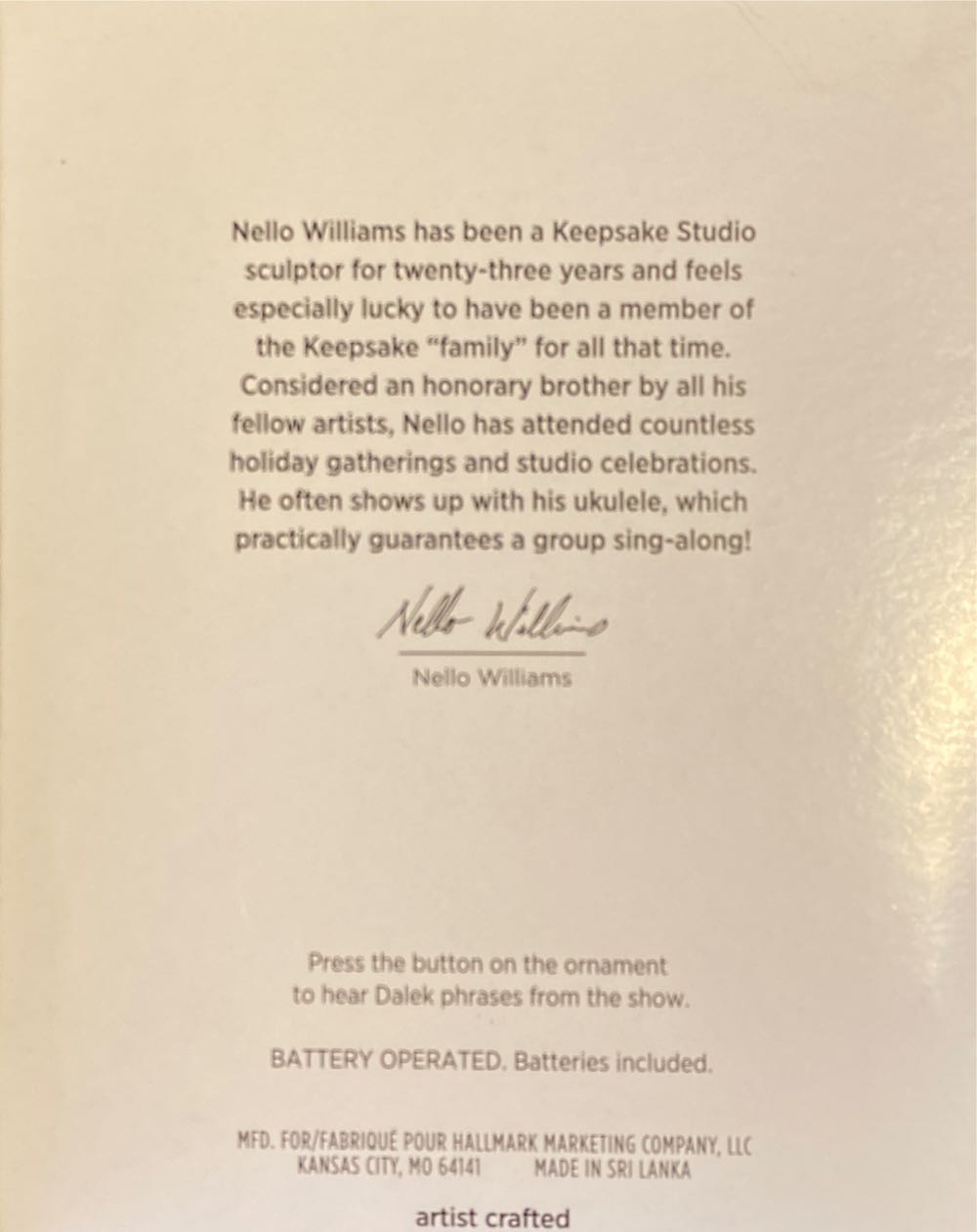 Doctor Who: Time War Dale SEC - Hallmark KOC Doctor Who (Doctor Who) ornament collectible [Barcode 763795763870] - Main Image 2