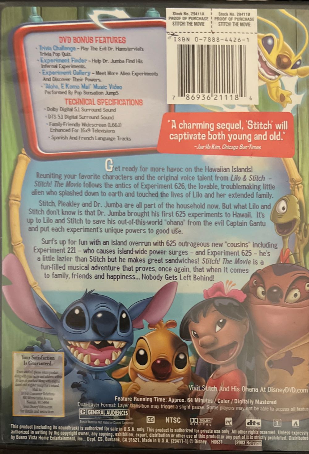 Stitch! The Movie  ornament collectible [Barcode 786936211184] - Main Image 2