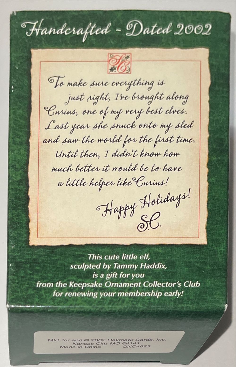 Curius The Elf 2002  (Elf) ornament collectible - Main Image 2