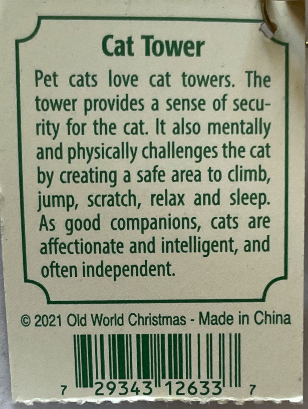 Cat Tower  (Cat) ornament collectible [Barcode 729343126337] - Main Image 2
