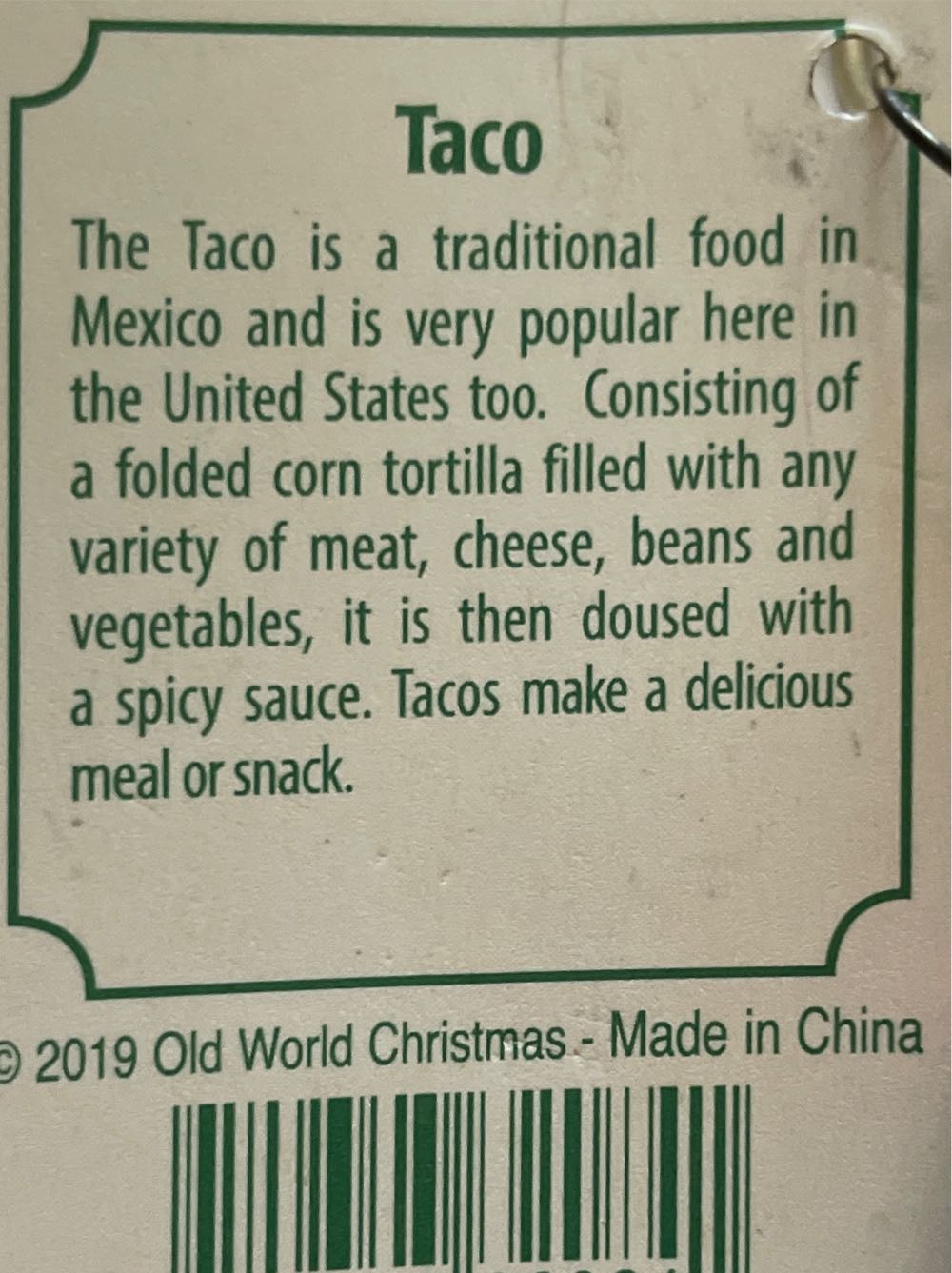 The Mexican Food Lover - Dad (food) ornament collectible [Barcode 729343320841] - Main Image 2