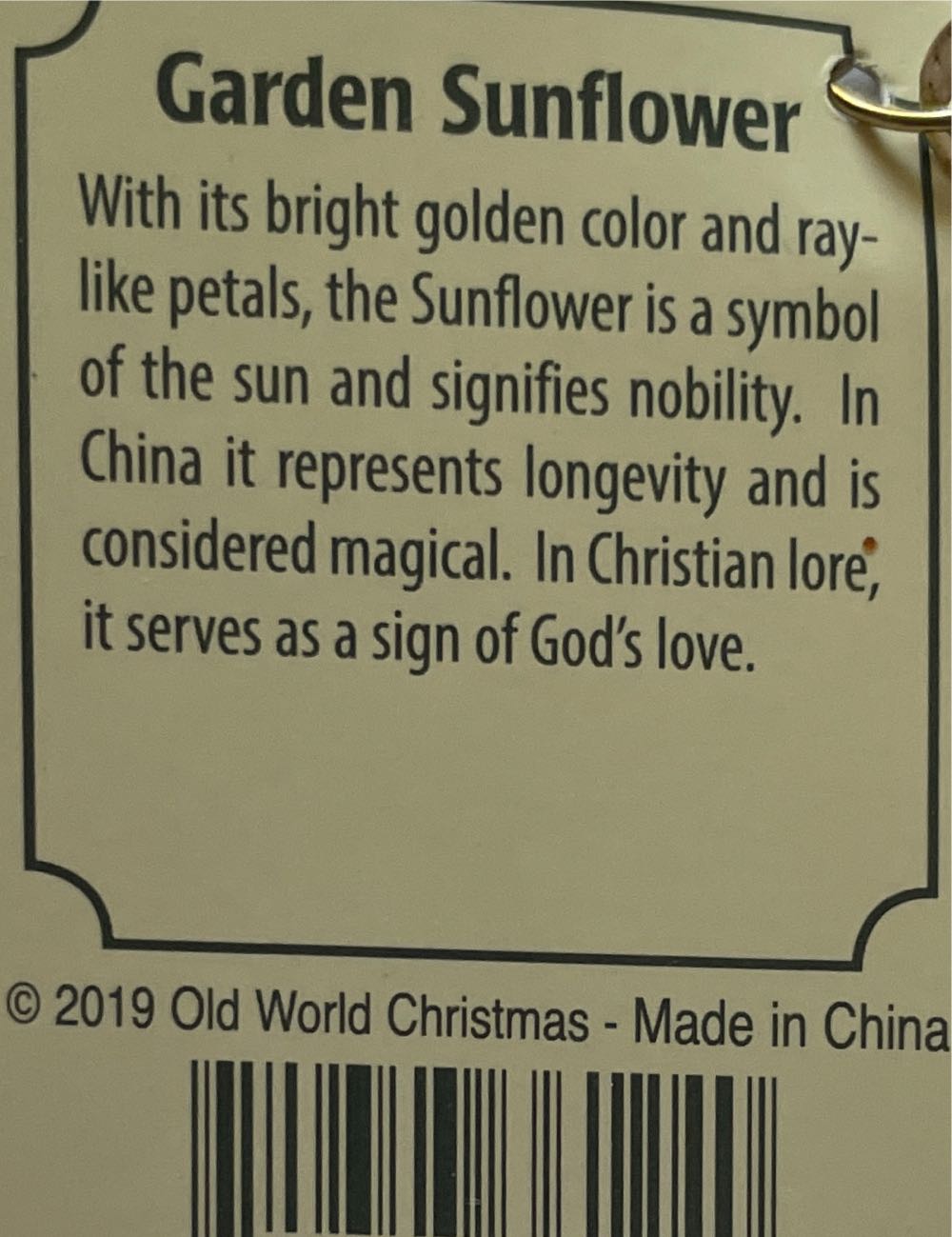 Garden Sunflower  (Nature) ornament collectible [Barcode 729343361240] - Main Image 2