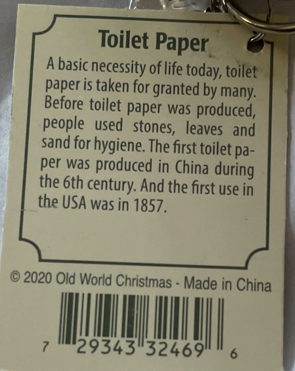 Old World Christmas Toilet Paper Blown Glass Unique Christmas Ornaments For Christmas Tree Decorations - Dad (Favorite Things) ornament collectible [Barcode 729343324696] - Main Image 2