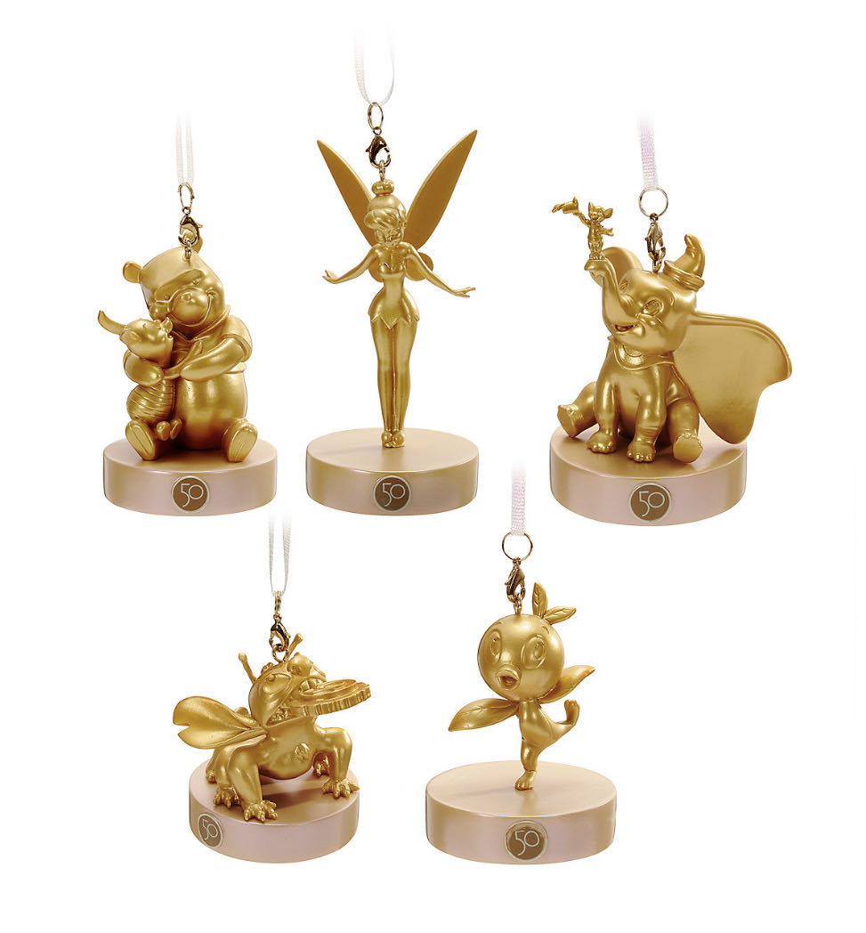 Fab 50 Character Collection Ornament Set - Orange Bird, Tinker Bell, Stitch, Winnie The Pooh, Dumbo - Walt Disney World 50th Anniversary ornament collectible - Main Image 2