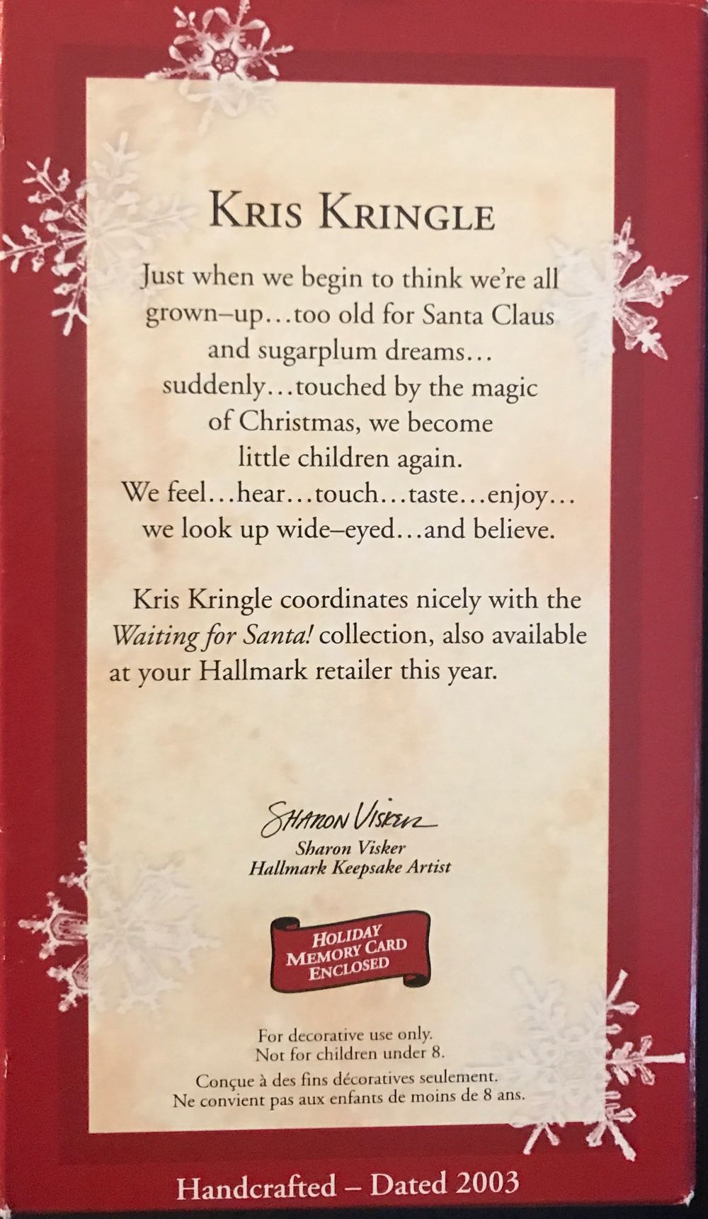 Kris Kringle PR2917 - Santa (Santa) ornament collectible [Barcode 015012780529] - Main Image 2