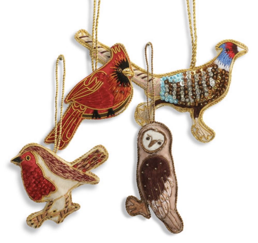 Embroidered Bird Christmas Ornaments - Cardinal- Monticello  ornament collectible - Main Image 2