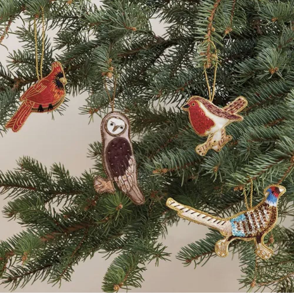 Embroidered Bird Christmas Ornaments - Cardinal- Monticello  ornament collectible - Main Image 3