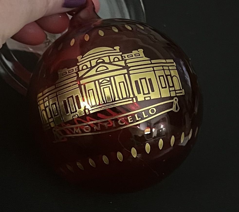 Monticello Red Glass Ornament  ornament collectible [Barcode 678598168282] - Main Image 1