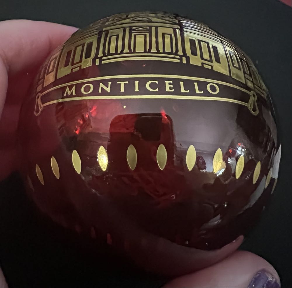 Monticello Red Glass Ornament  ornament collectible [Barcode 678598168282] - Main Image 4