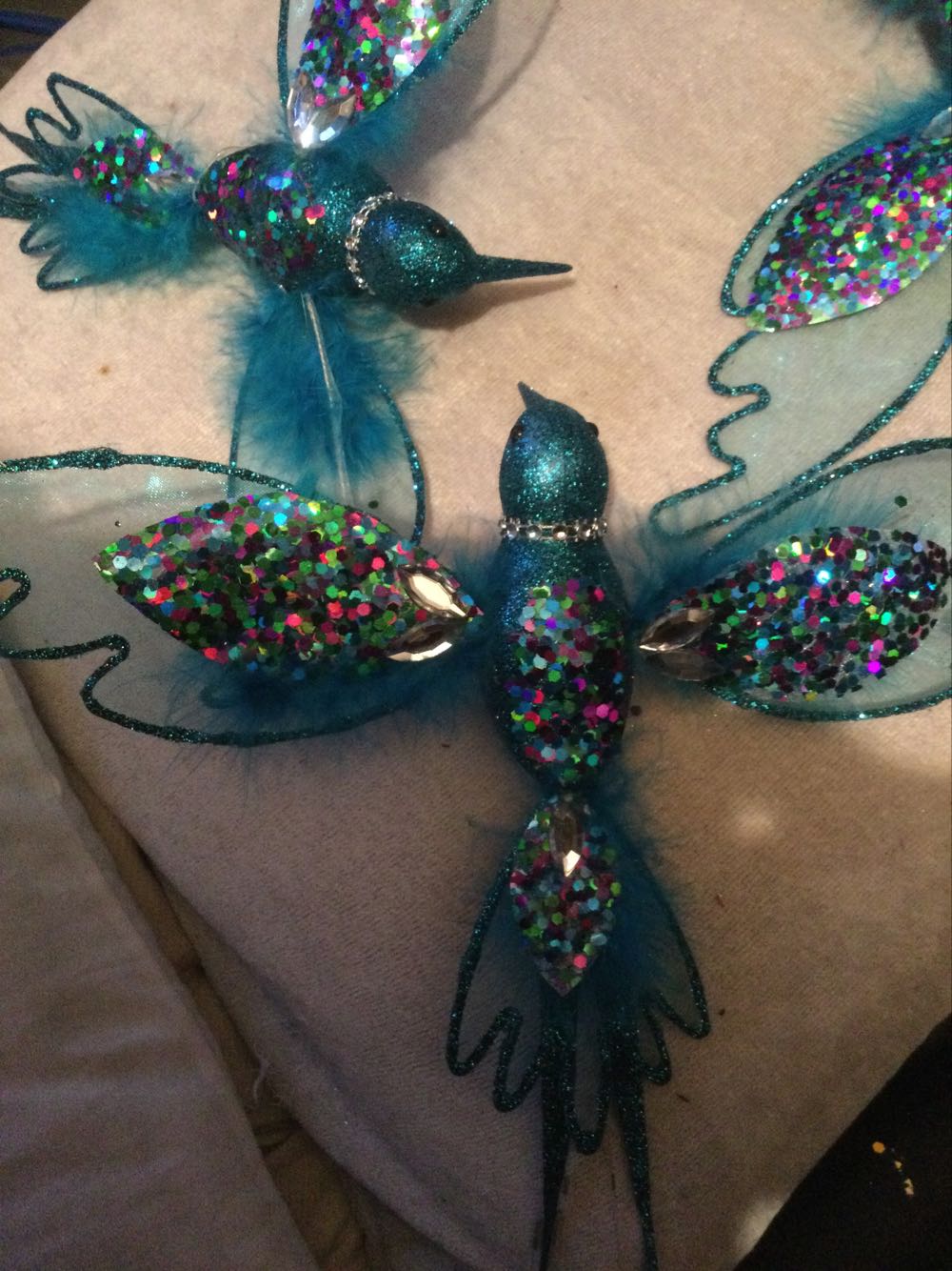 Hummingbird-Large Teal - Holiday Time ornament collectible - Main Image 2