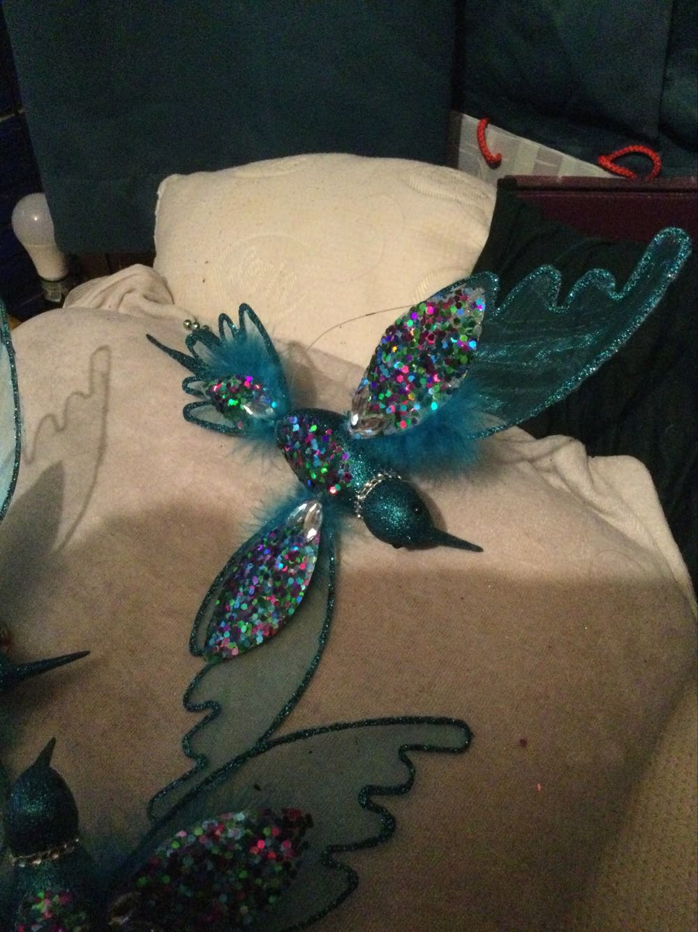 Hummingbird-Large Teal - Holiday Time ornament collectible - Main Image 3