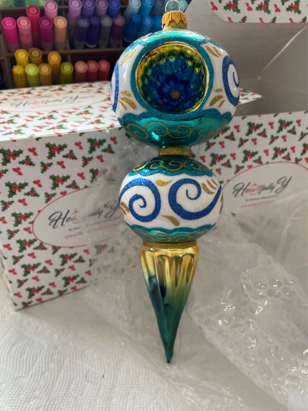 Embroidered Bird Christmas Ornaments - Cardinal- Monticello