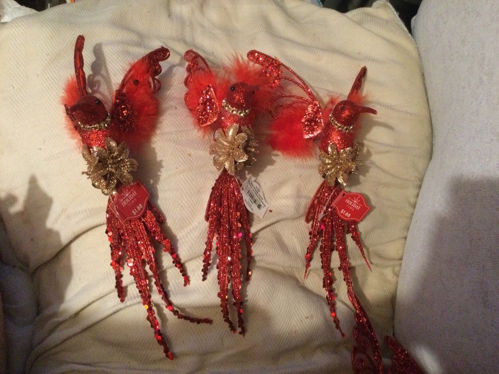 Hummingbird Red with Gold Flower - Holiday Time ornament collectible - Main Image 3