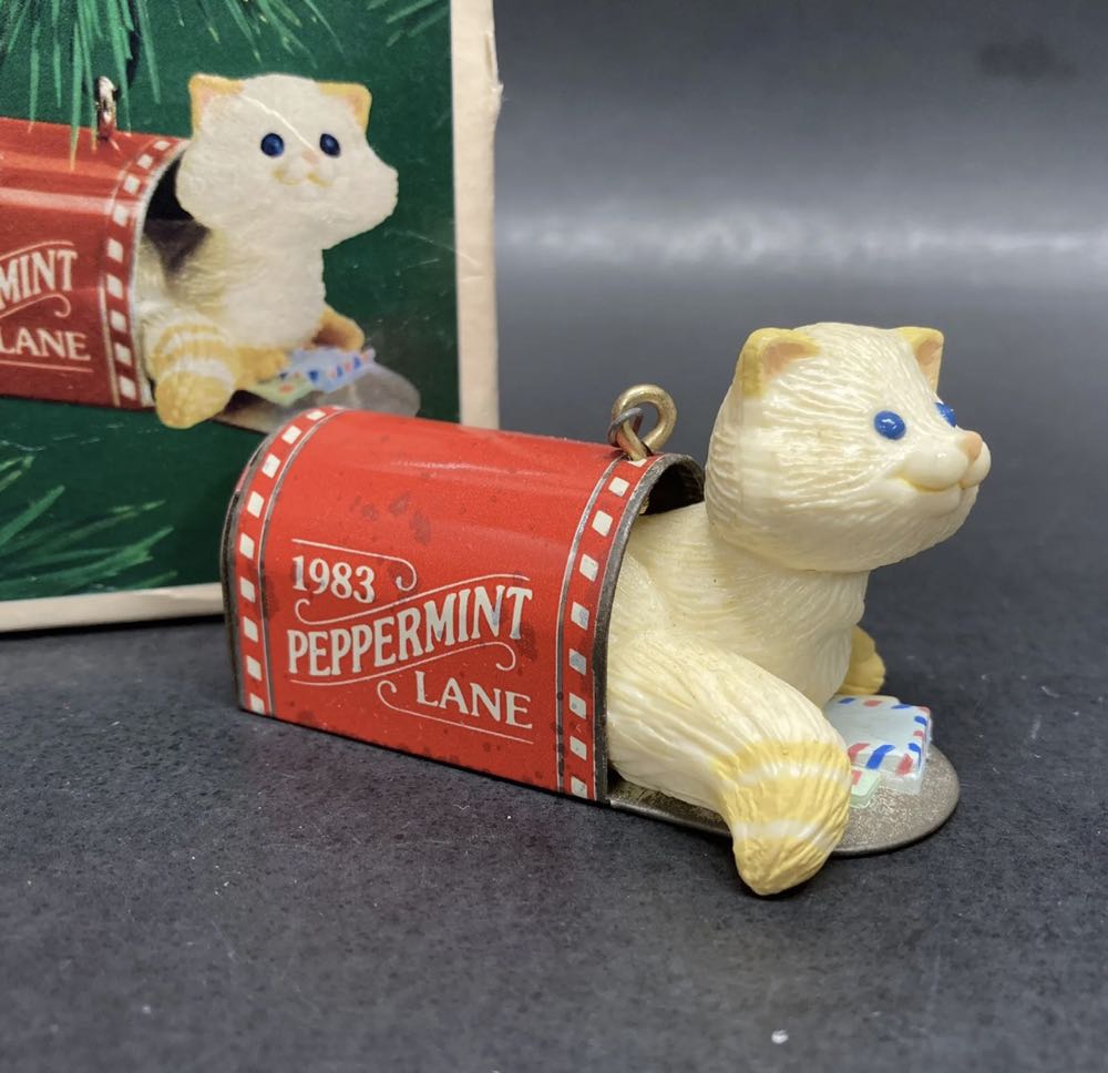 Peppermint Lane Cat In Mailbox  ornament collectible - Main Image 2