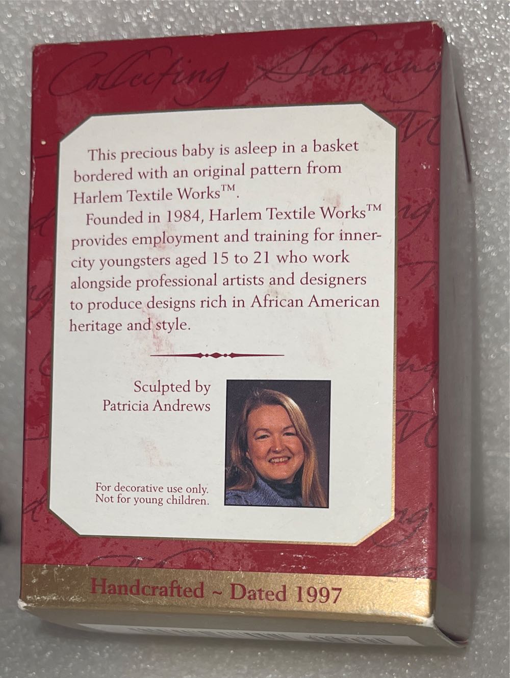 Baby’s First Christmas Harlem Textile Works  (Baby) ornament collectible [Barcode 015012377002] - Main Image 2