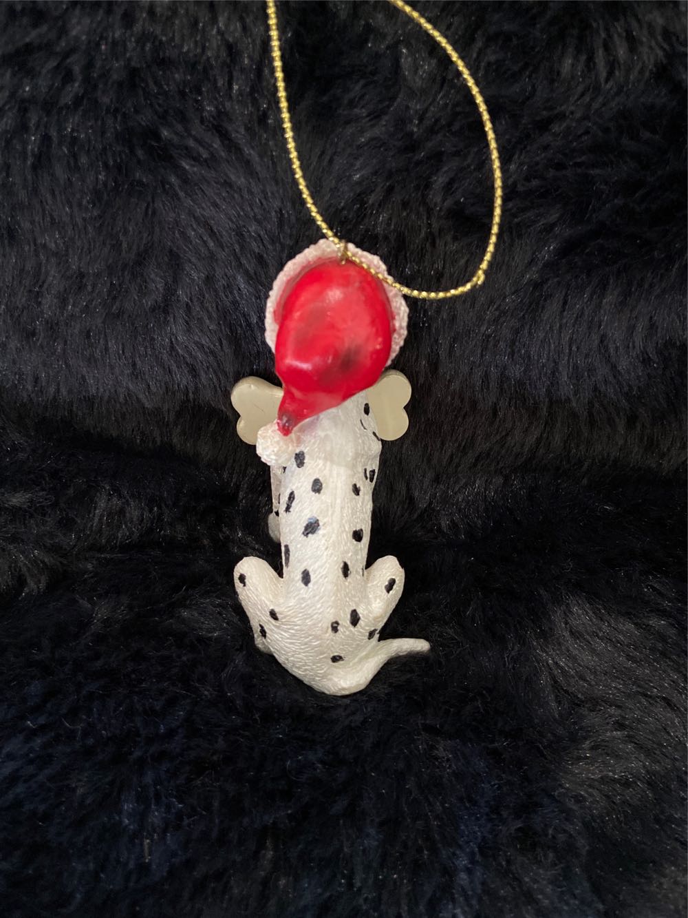 Dalmation With Santa Hat And Bone In Mouth  ornament collectible - Main Image 2