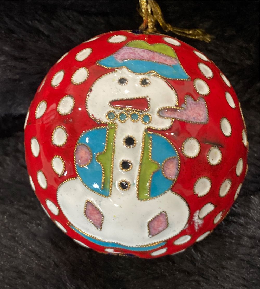 Glass Ball With Snowmen  ornament collectible - Main Image 2