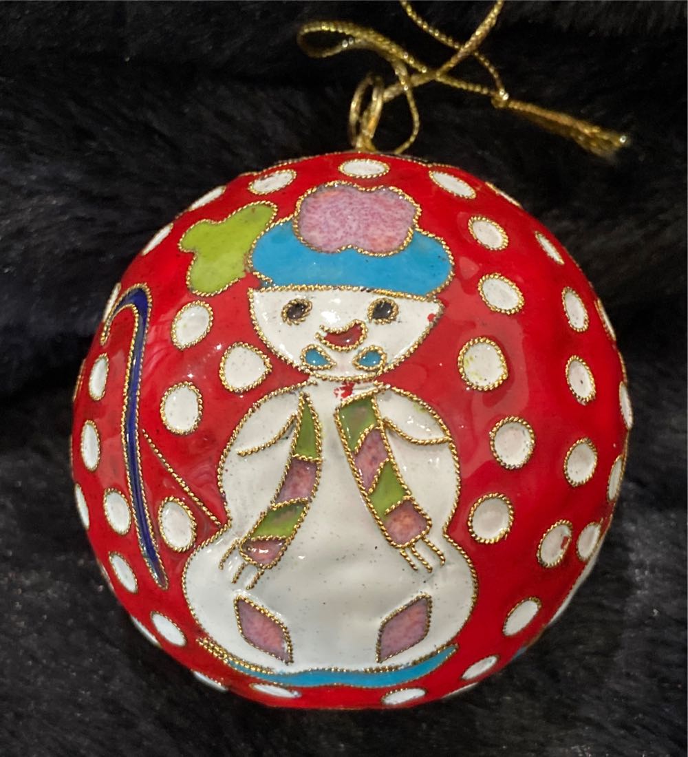 Glass Ball With Snowmen  ornament collectible - Main Image 3