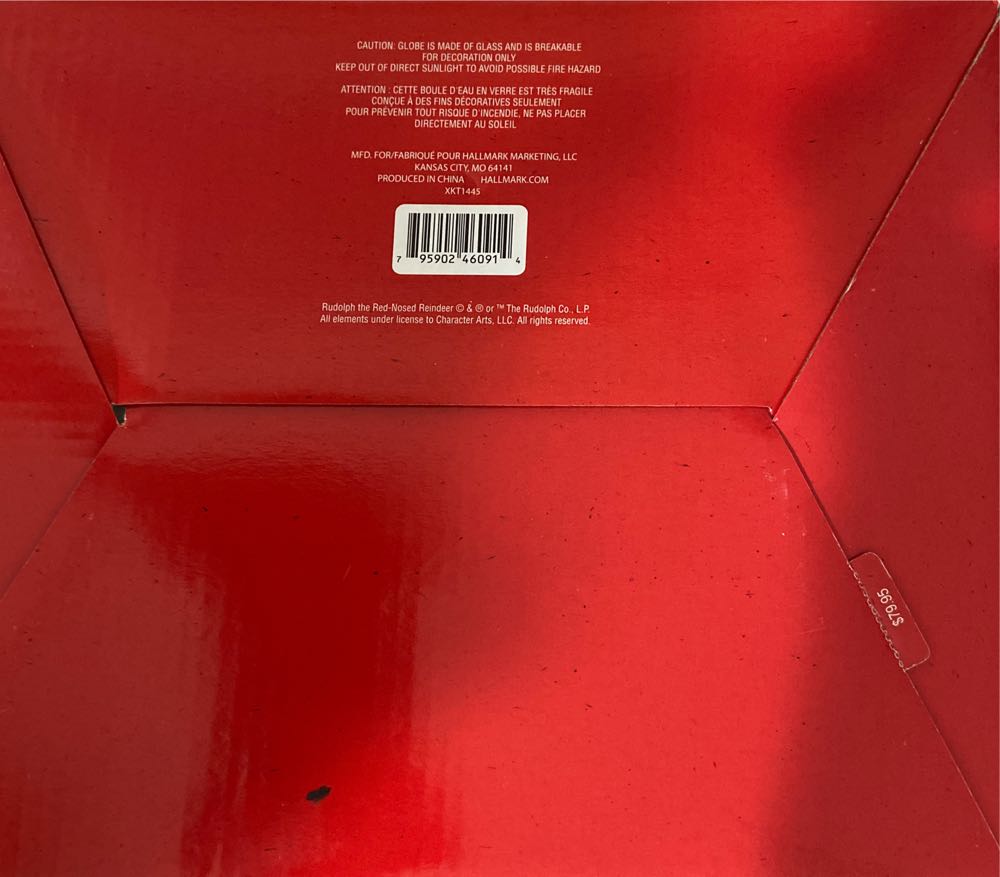 Ltd Edition Hallmark Christmas Rudolph The Red Nosed Reindeer Snow Globe  ornament collectible [Barcode 795902460914] - Main Image 3
