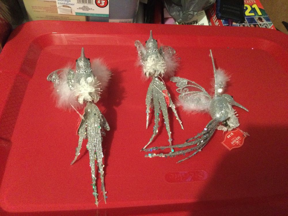 Hummingbird Silver with White Flower - Holiday Time ornament collectible - Main Image 2