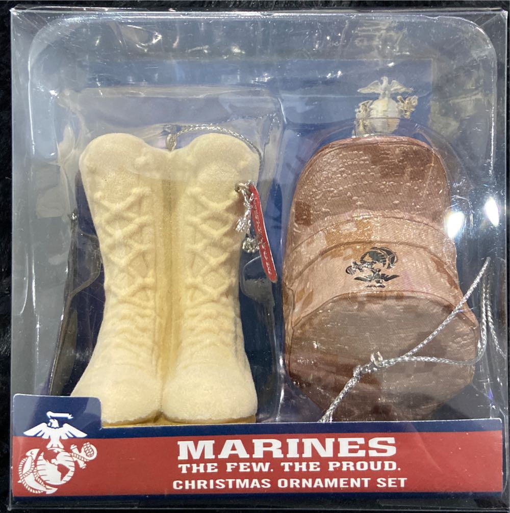 Kurt Adler U.s. Marine Corps™ Cap And Boots Christmas Set Of 2  ornament collectible [Barcode 086131307492] - Main Image 2