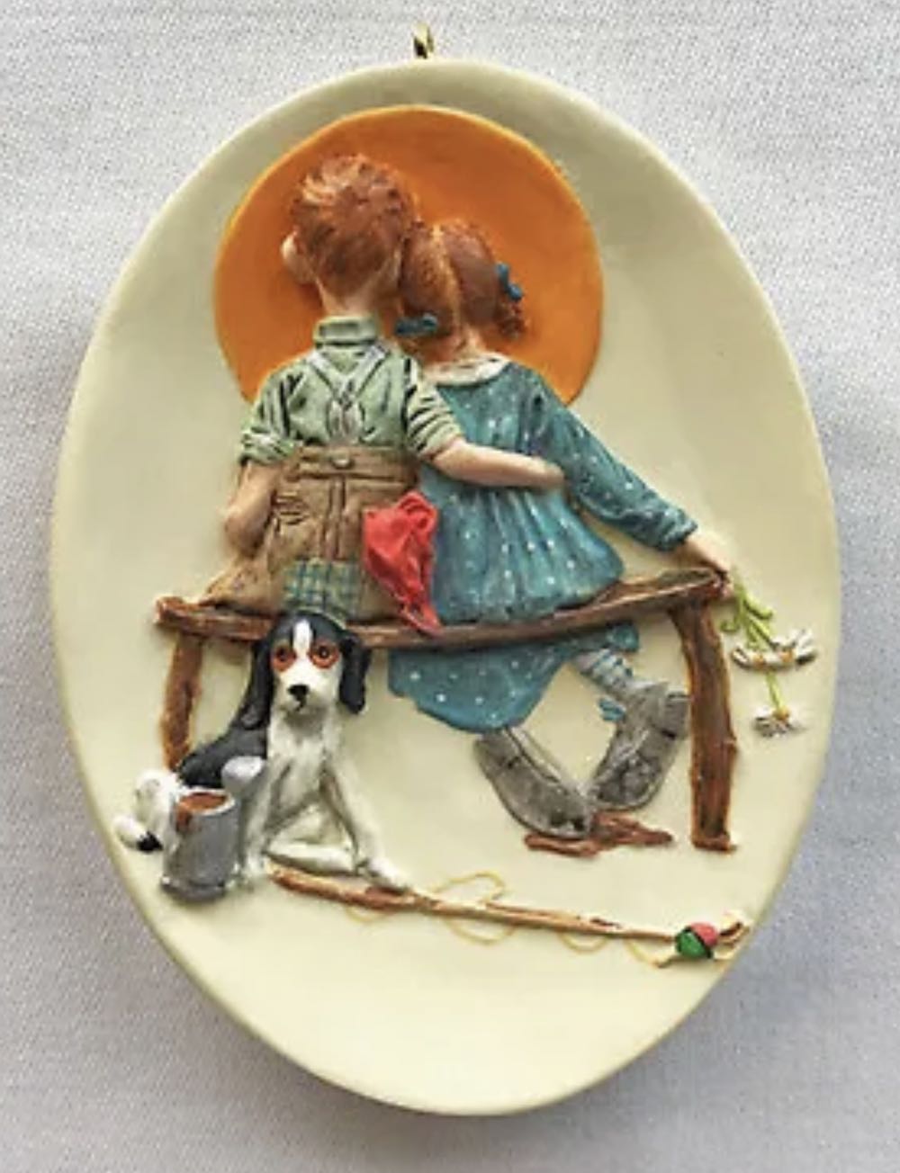 Norman Rockwell - Little Spooners  ornament collectible - Main Image 2