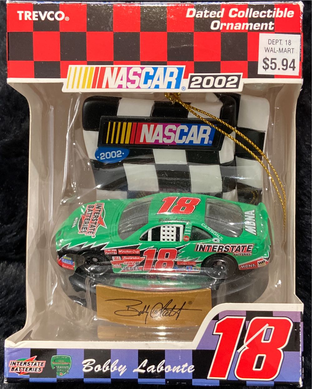 New Nascar Bobby Labonte #18 Dated From Trevco  ornament collectible [Barcode 692382214511] - Main Image 2