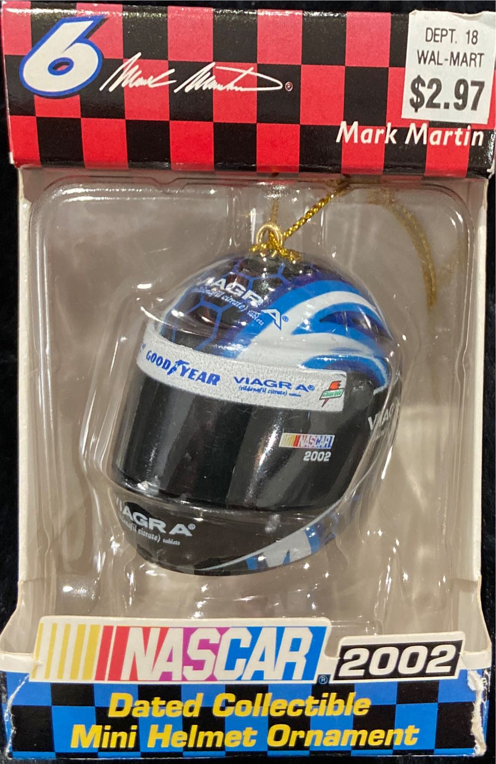 Trevco Viagra Nascar Mark Martin #6 Helmet Racing Mini  (nascar) ornament collectible [Barcode 692382218199] - Main Image 2