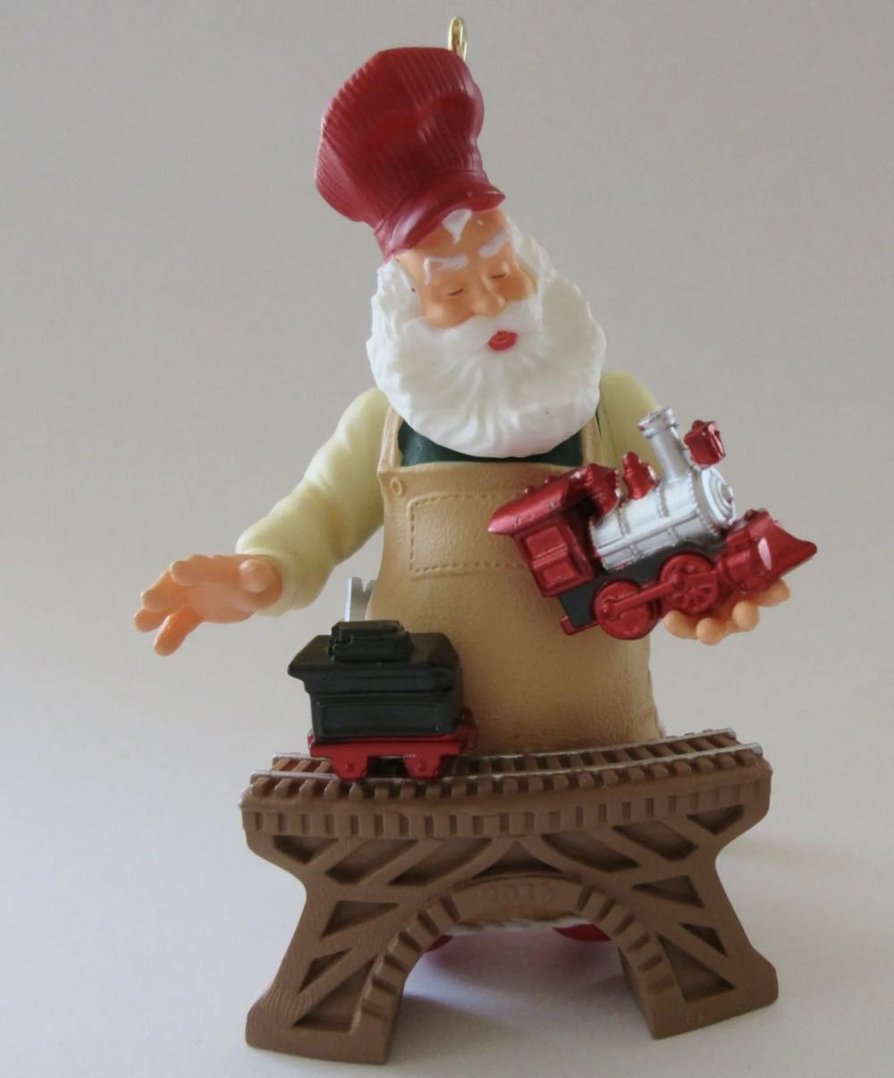 Toymaker Santa - Building A Train Track (17th In Series)  ornament collectible - Main Image 3