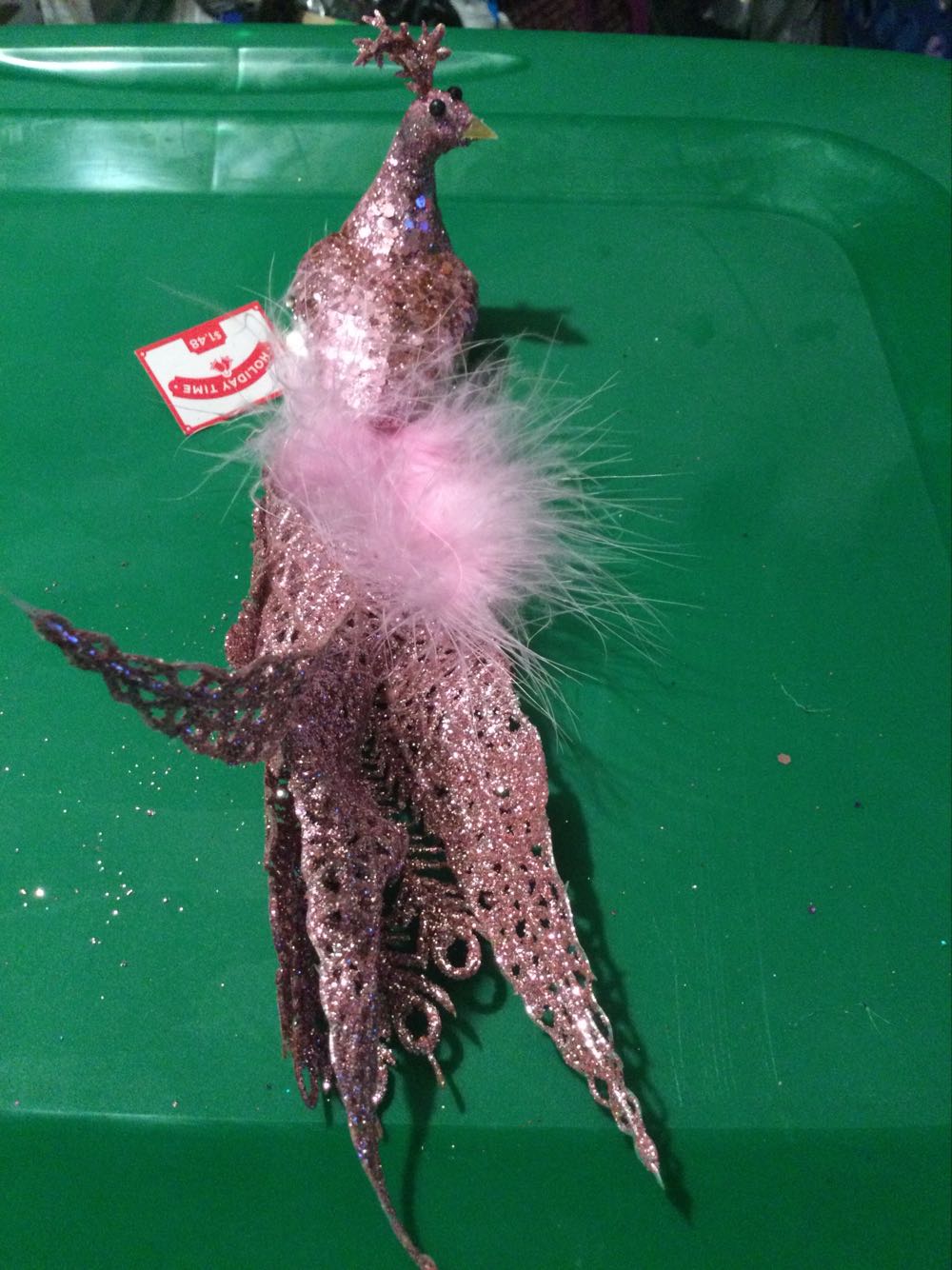 Peacock Pink - Holiday Time ornament collectible - Main Image 2