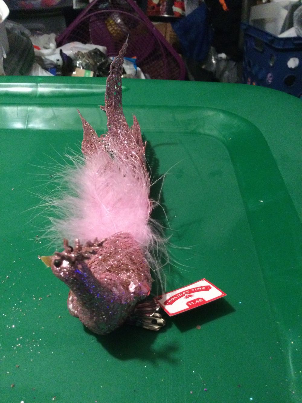 Peacock Pink - Holiday Time ornament collectible - Main Image 3