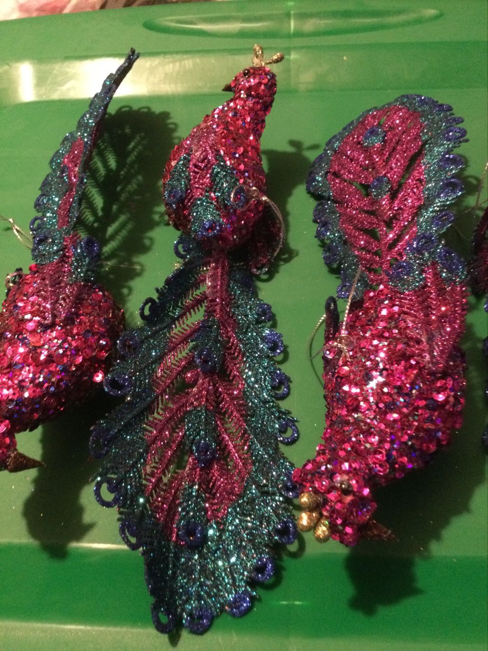 Peacock Magenta, Turquoise, Sapphire - Holiday Time ornament collectible - Main Image 2