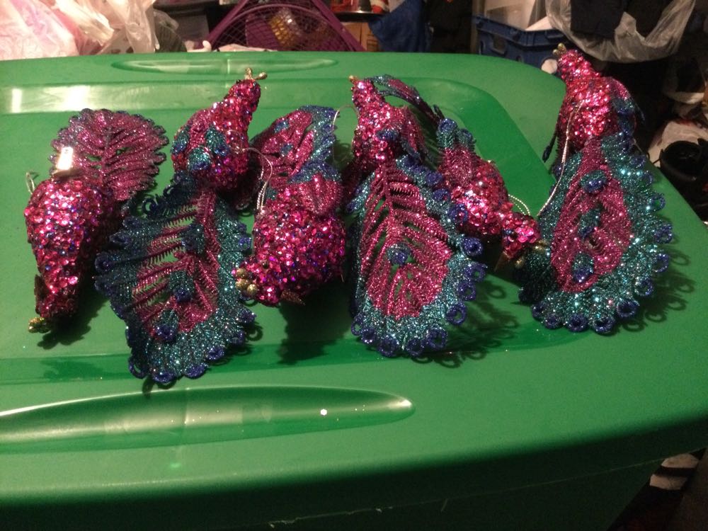 Peacock Magenta, Turquoise, Sapphire - Holiday Time ornament collectible - Main Image 4